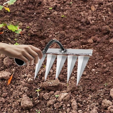 Powerful 5-Teeth Garden Heavy-Duty Weeder & Soil Cultivator | Flat 50% OFF