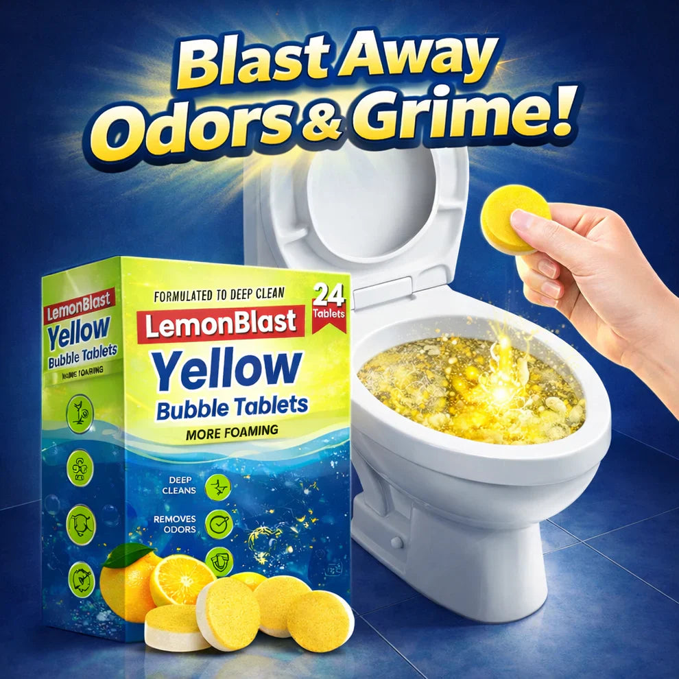 LemonBlast Yellow Bubble Tablets – Odor Eliminator + Blockage Remover ( BUY 1 GET 1 FREE )